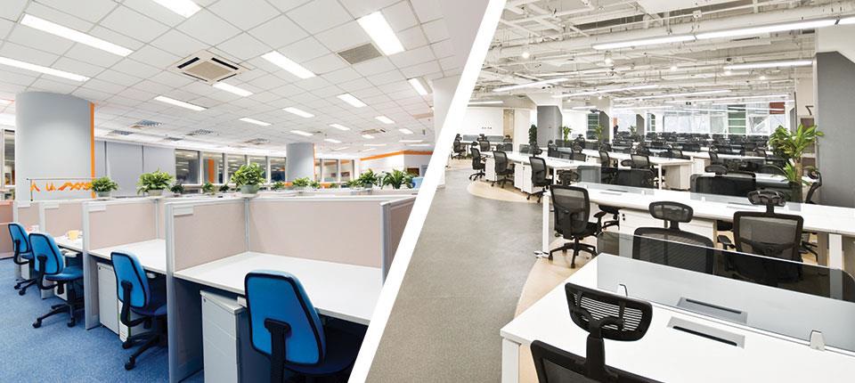 comparison-shot-between-two-offices-showing-desks-and-chairs